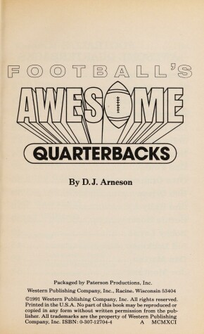 Book cover for Footballs Awesome Qtrbks