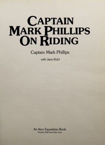 Book cover for Captain Mark Phillips on Riding