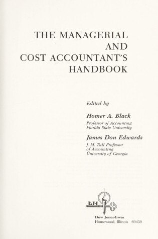 Cover of Managerial and Cost Acccountant's Handbook