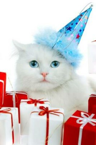 Cover of A Cute White Cat in a Blue Hat Ready for Christmas