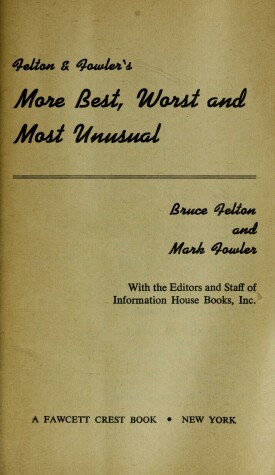 Book cover for More Best Unusual