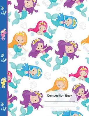 Book cover for Colorful Little Mermaid Queens College Ruled Paper