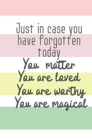 Cover of Just in case you forget today You matter You are Loved You are worthy You are magical