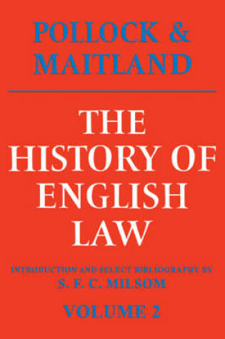 Cover of The History of English Law: Volume 2