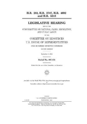 Book cover for H.R. 282, H.R. 3747, H.R. 4692 and H.R. 5318