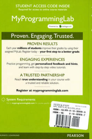 Cover of MyLab Programming with Pearson eText -- Access Card -- for Building Java Programs