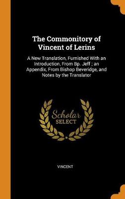 Book cover for The Commonitory of Vincent of Lerins