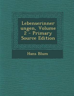 Book cover for Lebenserinnerungen, Volume 2 - Primary Source Edition