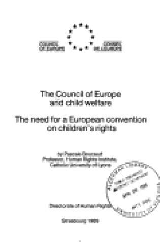 Cover of The Council of Europe and Child Welfare