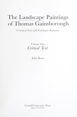Cover of The Gainsborough's Landscape Paintings
