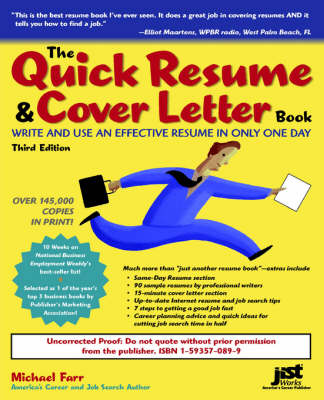 Book cover for The Quick Resume & Cover Letter Book