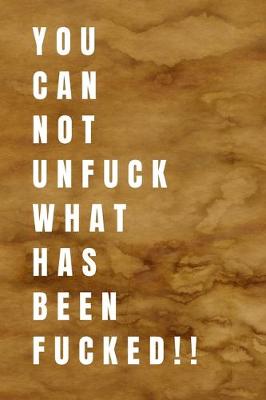 Book cover for You Can Not Unfuck What Has Been Fucked