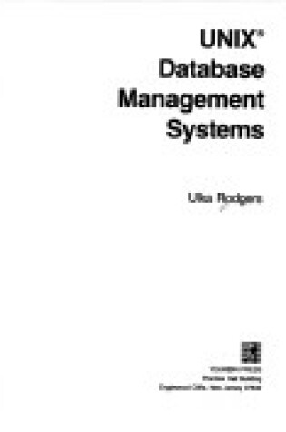 Cover of UNIX Database Management Systems