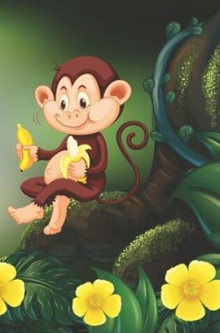 Cover of Monkey Eating Bananas in the Jungle - Blank Lined Notebook