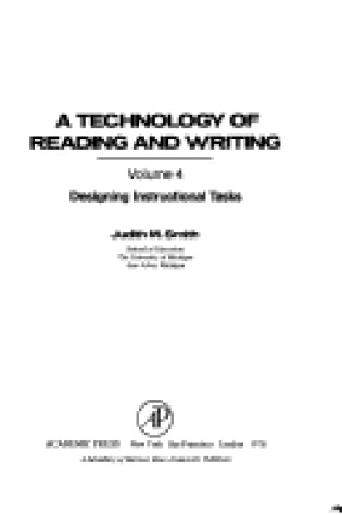 Cover of Technology of Reading and Writing