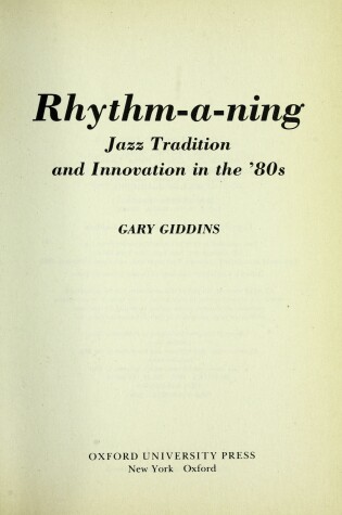 Cover of Rhythm-a-nig