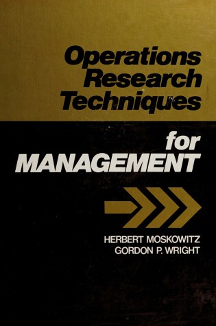 Cover of Operations Research Techniques for Management