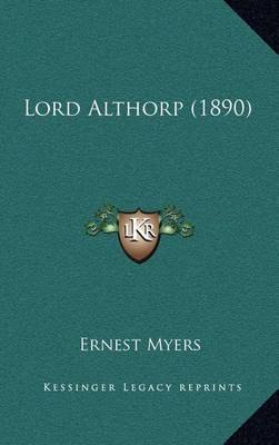 Book cover for Lord Althorp (1890)