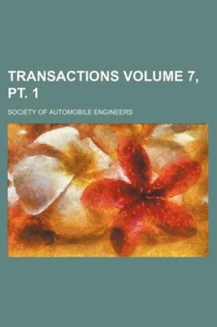 Cover of Transactions Volume 7, PT. 1