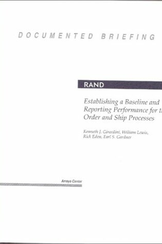 Cover of Establishing a Baseline and Reporting Performance for the Order and Ship Processes