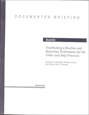 Book cover for Establishing a Baseline and Reporting Performance for the Order and Ship Processes