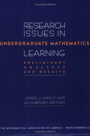 Cover of Research Issues in Undergraduate Maths(P