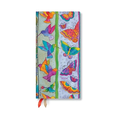 Book cover for Hummingbirds & Flutterbyes (Playful Creations) Slim 12-month Dayplanner 2024