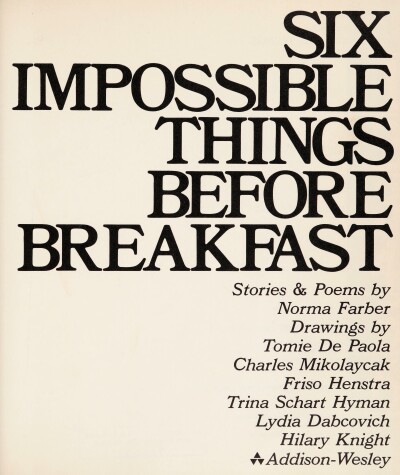 Book cover for Six Impossible Things Before Breakfast