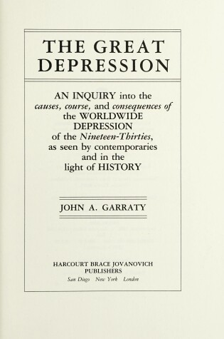 Cover of Great Depression