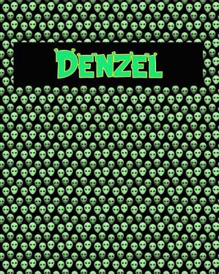 Book cover for 120 Page Handwriting Practice Book with Green Alien Cover Denzel