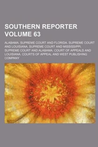 Cover of Southern Reporter Volume 63