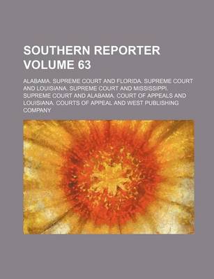 Book cover for Southern Reporter Volume 63