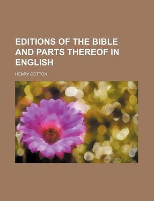 Book cover for Editions of the Bible and Parts Thereof in English