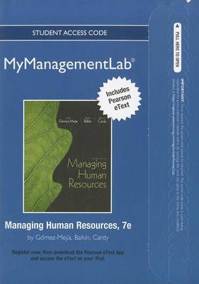 Book cover for mymanagementlab with Pearson eText Student Access Code Card for Managing Human Resources