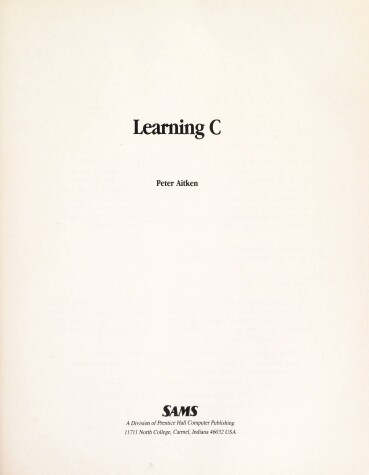 Book cover for Learning C.