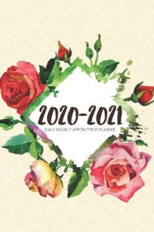 Cover of Daily Planner 2020-2021 Watercolor Roses Square Frame 15 Months Gratitude Hourly Appointment Calendar