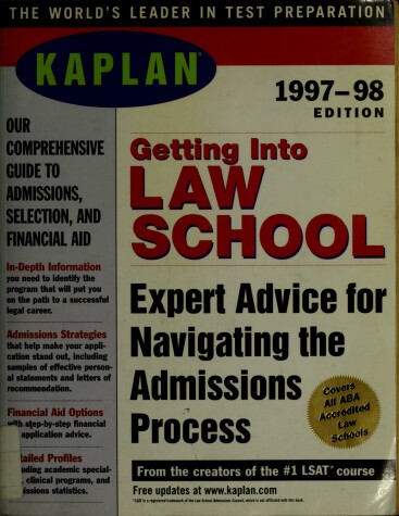 Book cover for Getting into Law School 1997-9