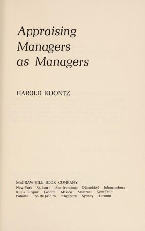 Book cover for Appraising Managers as Managers