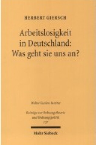 Cover of Arbeitslosigkeit in Deutschland