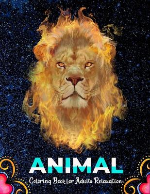 Book cover for Animal coloring book for adults relaxation