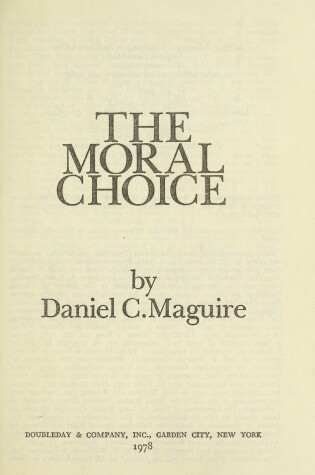 Cover of The Moral Choice