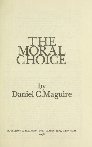 Book cover for The Moral Choice