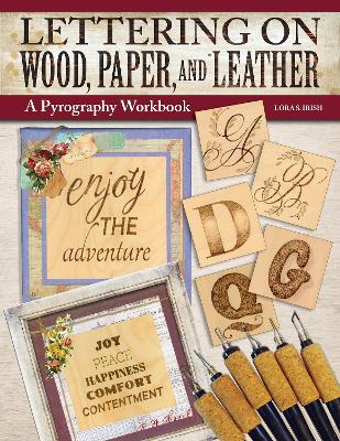 Book cover for Lettering on Wood, Paper, and Leather