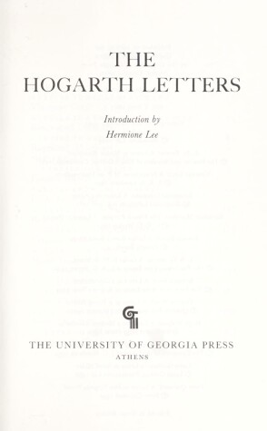 Book cover for The Hogarth Letters