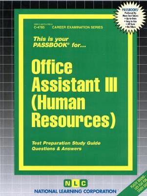 Book cover for Office Assistant III (Human Resources)