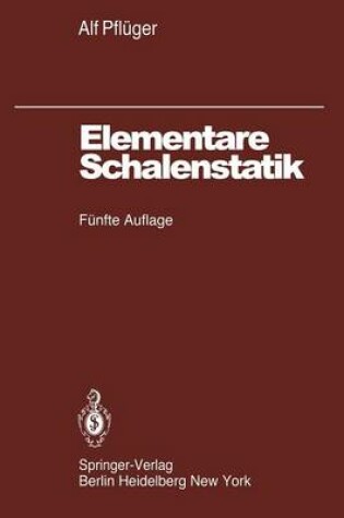 Cover of Elementare Schalenstatik