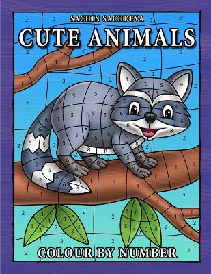 Book cover for Cute Animals Colour By Number