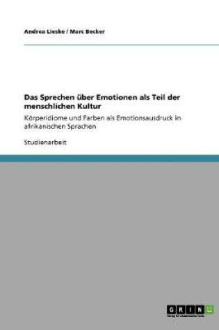 Cover of Das Sprechen uber Emotionen als Teil der menschlichen Kultur