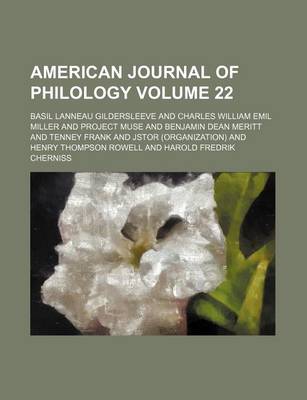 Book cover for American Journal of Philology Volume 22