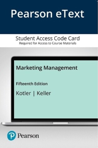 Cover of Pearson Etext Marketing Management -- Access Card